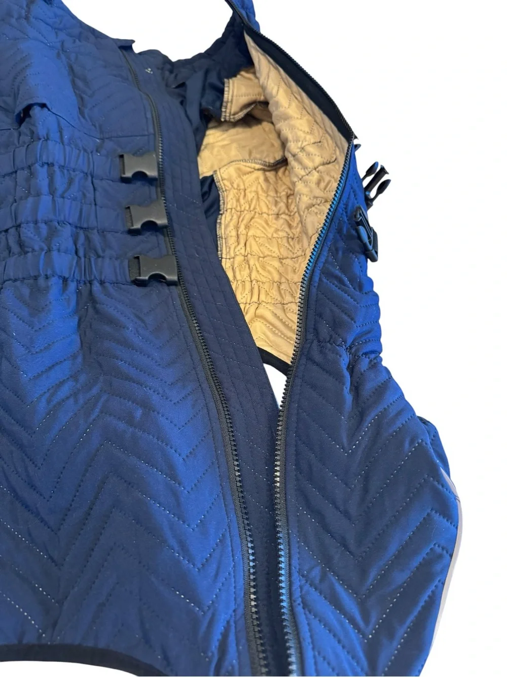 Lovelonglong Navy Quilted Dog Coat 4XL Zip Up Cold Weather Jacket NWOT
